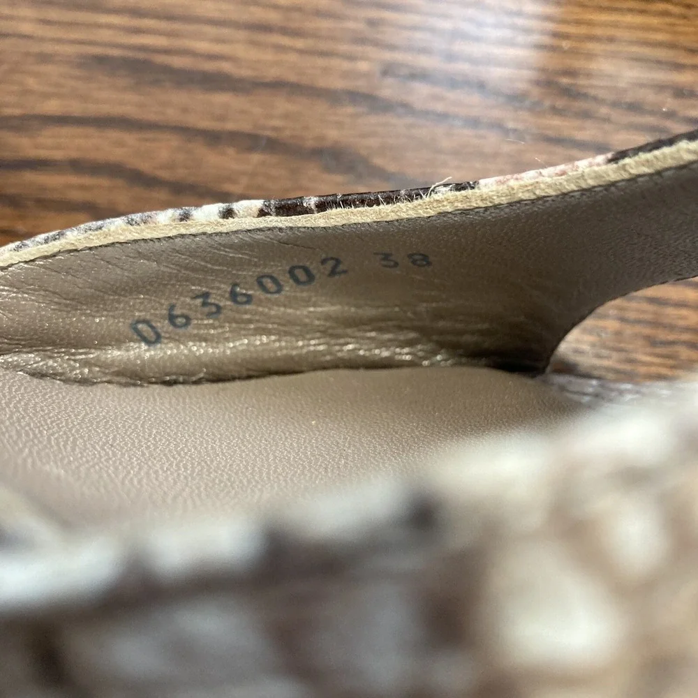 VTG AGL Attilio Giusti Leombruni Embossed Python Snakeskin Heel Women 7 38 Italy